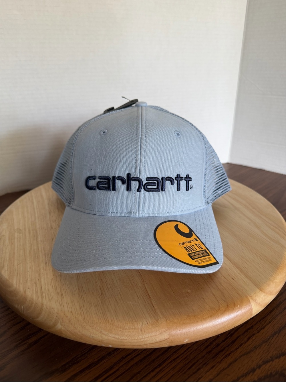 Carhartt Canvas Mesh Back Trucker Hat Light Blue Snapback Logo AH1195-M NWT